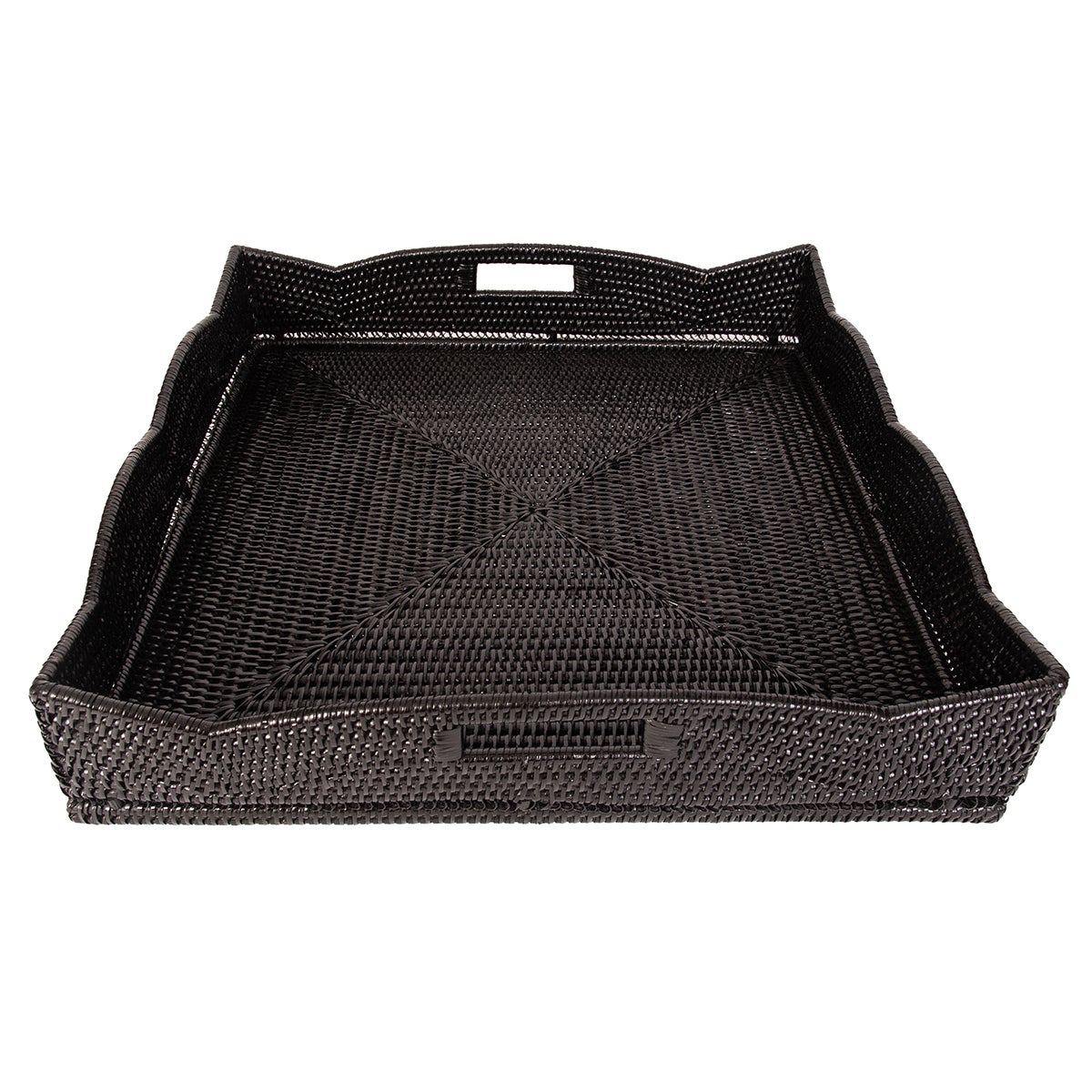 Artifacts Trading Company Scallop Square Tray Tudor Black